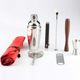 8 in 1 Stainless Steel Wine Cocktail Shaker Tools Set with Cloth Bag, Capacity: 350ml, 350ml